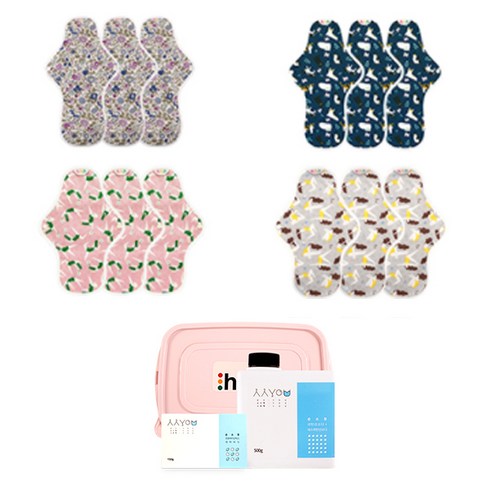 한나패드 면생리대 패드 시작 패키지 세트 패턴 랜덤발송, 1세트