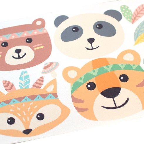 2023년 가성비 최고 동물가면 - 오즈펠트 동물 가면놀이 일러스트 펠트지 A, 혼합색상