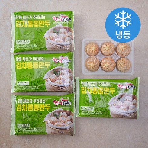 한품 김치통통만두 (냉동), 180g, 5팩