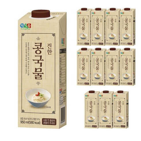 최명희종부의참찐한팥콩물 X3박스 - 정식품 진한 콩국물, 950ml, 12개
