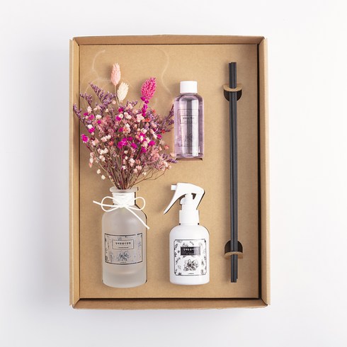 라비주얼 양재동꽃시장향 디퓨저 100ml + 룸스프레이 150ml 듀오 패키지 핑크
