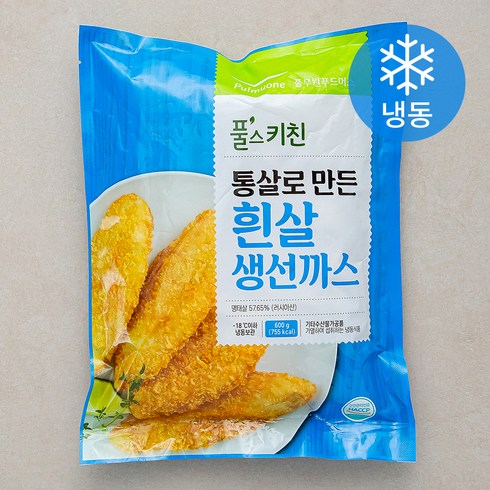 생선까스 - 풀무원 풀스키친 통살로 만든 흰살 생선까스 (냉동), 1개, 600g