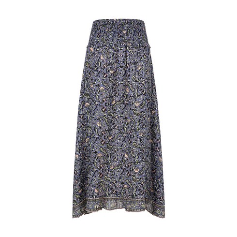 페이즐리 스모크 밴딩 스커트 VLSK2C501