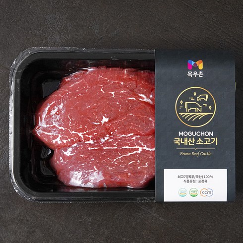 냉장안심스테이크 - 목우촌 국내산 소고기 안심 스테이크용 (냉장), 300g, 1개