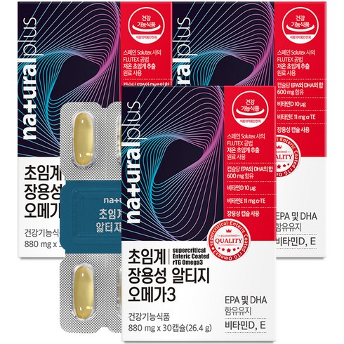 내츄럴플러스 초임계 장용성 알티지 오메가 3 26.4g, 3개