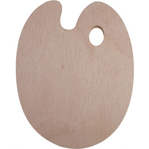 코메리 유화용 타원형 나무 팔레트 20 x 30 cm B0996, 1개