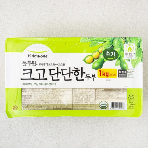 풀무원 크고 단단한 두부, 1kg, 1개