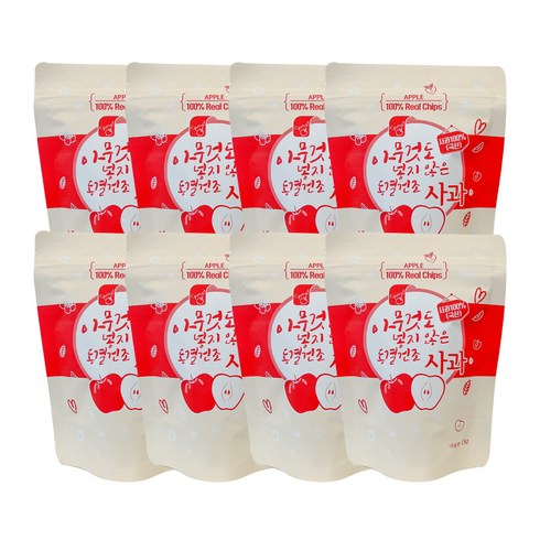 착즙하는남자 아무것도 넣지않은 동결건조 사과칩, 8개, 15g