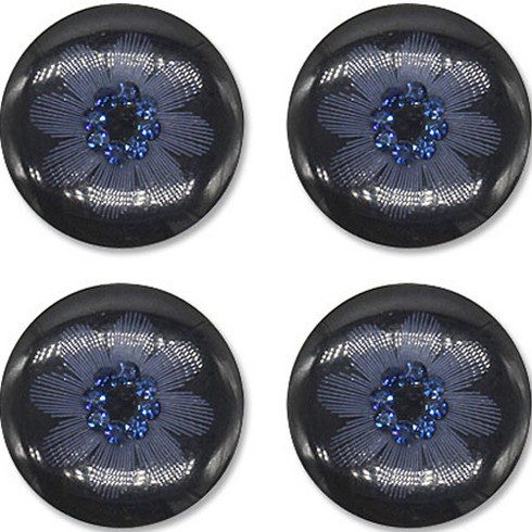 고급 큐빅 가디건 코트 단추 25mm, 4개, 꽃1(네이비)