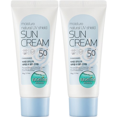 바세린 모이스처 UV 쉴드 선크림 SPF50+ PA++++, 2개, 60g