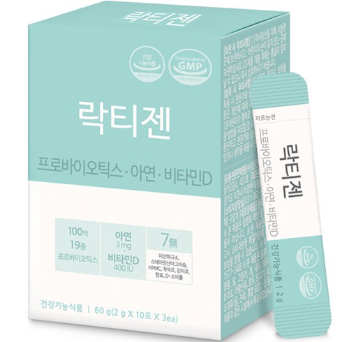 락티젠 프로바이오틱스 아연 비타민D 유산균 30p, 1개, 60g