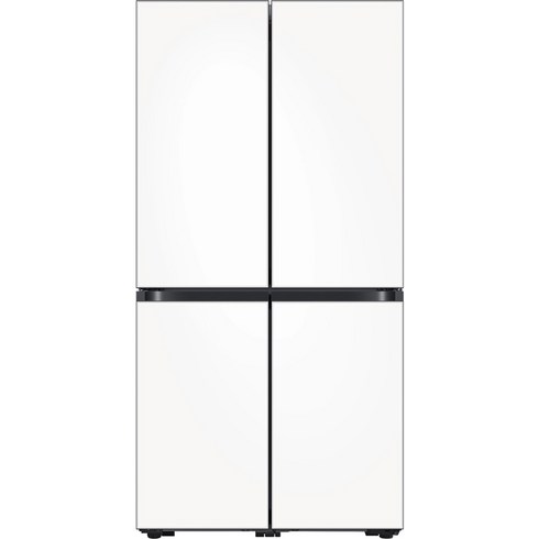 삼성전자 비스포크 4도어 냉장고 글래스 875L 방문설치, 새틴 화이트(상단), 새틴 화이트(하단), RF85C90F1W6