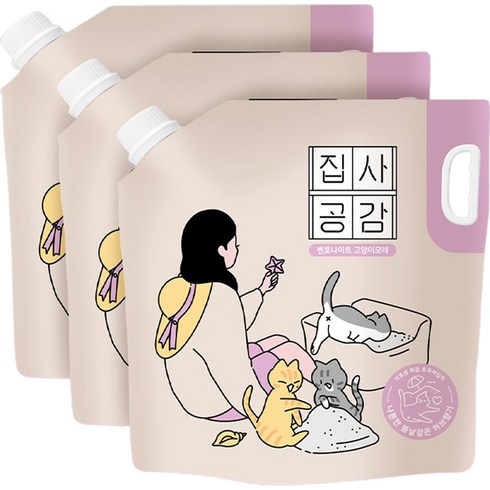 집사공감 고양이 초극세입자 모래, 6.35kg, 3개, 허브