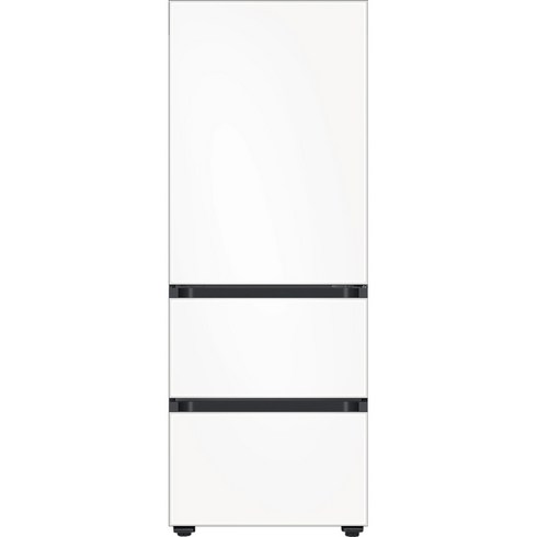 삼성전자 BESPOKE 김치플러스 3도어 키친핏 냉장고 313L 방문설치, 새틴 화이트, RQ33C74C3W6