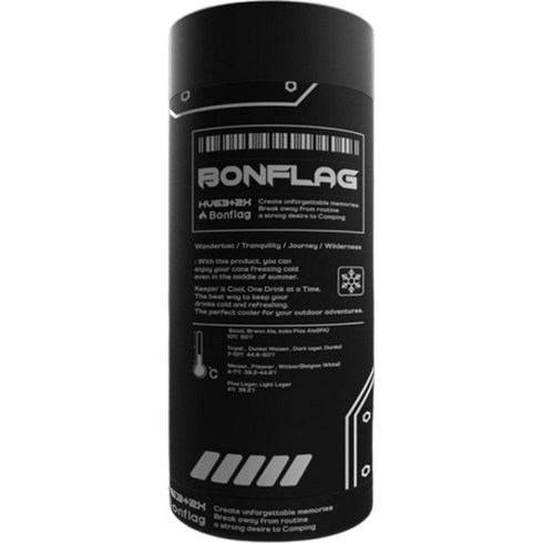 2023년 가성비 최고 맥주쿨러 - BONFLAG 캔쿨러 보냉 보온 홀더, 블랙, 500ml