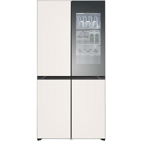 [색상선택형] LG전자 오브제 노크온 빌트인타입 4도어 양문형 냉장고 방문설치, 오브제컬렉션 베이지  베이지, M623GBB352