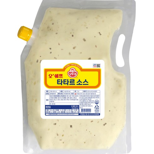 타르타르소스 - 오뚜기 오쉐프 타타르 소스, 3kg, 1개