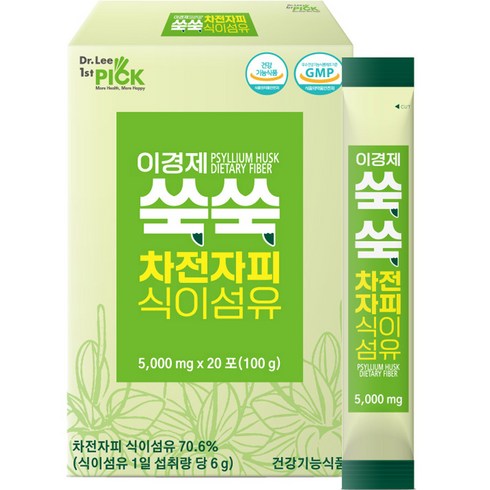 이경제 쑥쑥 차전자피 식이섬유 20p, 100g, 1박스