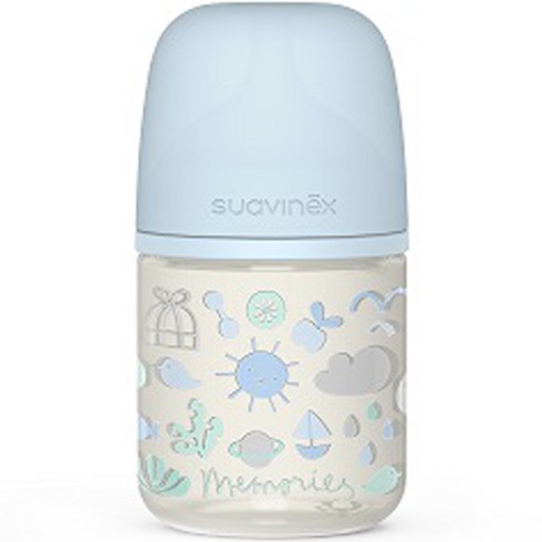 스와비넥스 신생아용 안심 유리젖병, 메모리즈 블루, 120ml, 1개