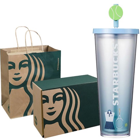 스타벅스 23 서머 조이 볼 콜드컵 710ml + 선물박스 + 쇼핑백 세트, 스카이