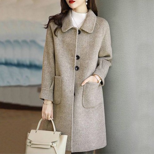 2023년 가성비 최고 여성싱글코트 - 구디프 여성용 레이디 센트 베이직 싱글카라 미디 코트