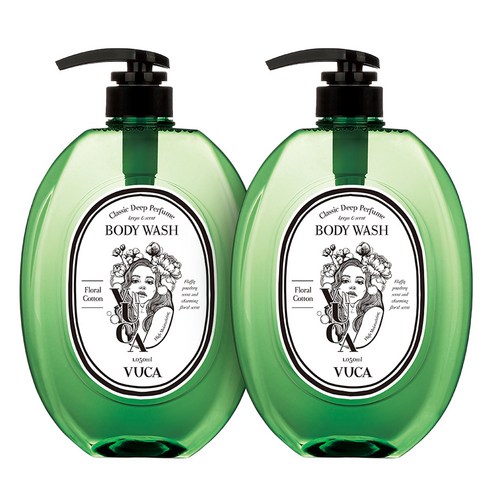 뷰카 클래식 딥 퍼퓸 바디워시 플로럴코튼향, 1050ml, 2개