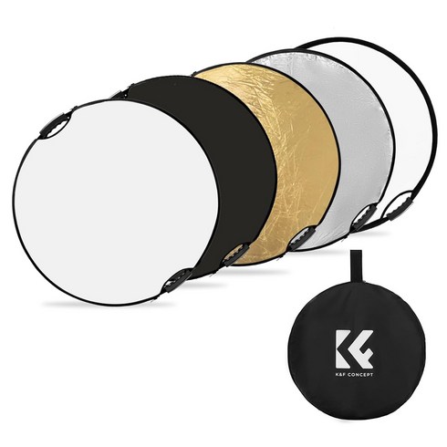 케이앤에프컨셉 블랙 화이트 골드 실버 불투명 5 in 1 반사판 60cm 세트, 1세트