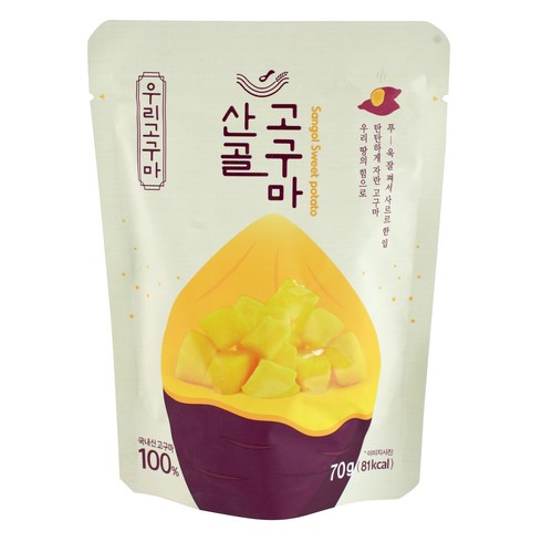 산골고구마 - 에코맘의산골이유식 산골고구마, 고구마맛, 70g, 1개