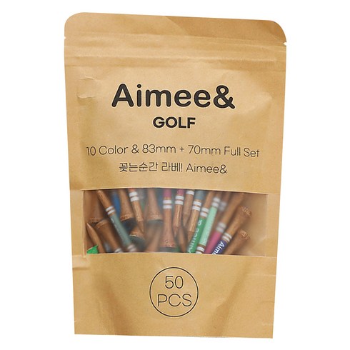 티케이스윙 - AIMEE-GWT1000 골프 우드티 10종 x 50p, 혼합색상, 1세트