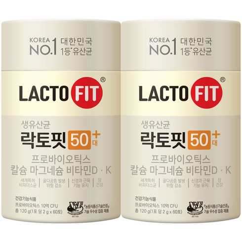 50대여자선물 - 락토핏 50대 유산균, 120g, 2박스