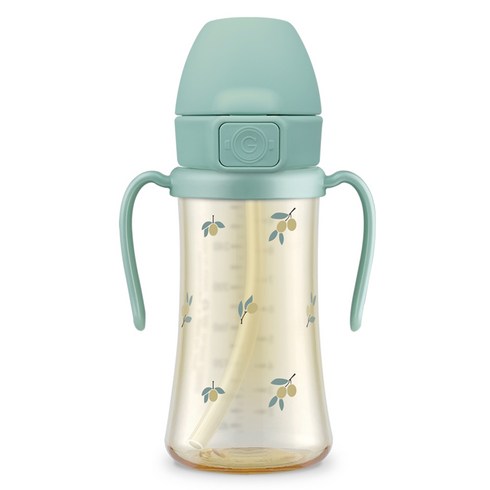 그로미미 PPSU 유아용 빨대컵 300ml, 1개, 올리브피스타치오