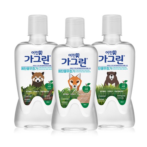 동아제약 어린이용 가그린 사과향, 550ml, 3개