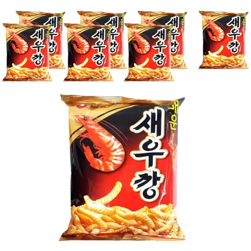 농심 매운새우깡, 90g, 8개