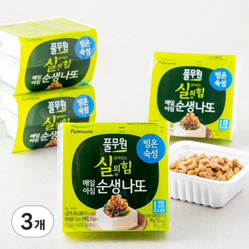 풀무원 실의 힘 매일아침 순생나또, 396g, 3개