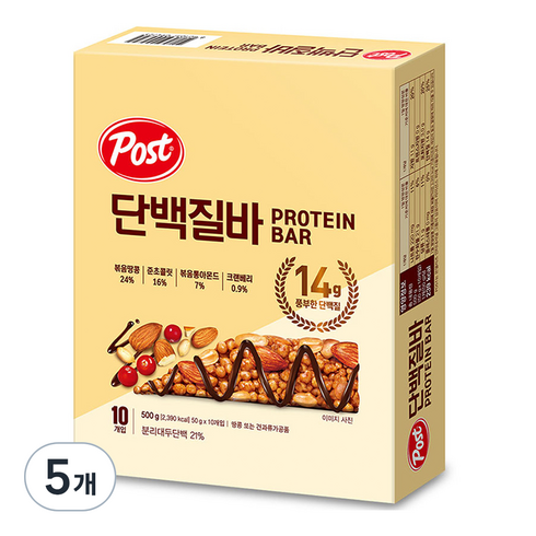 포스트 단백질바, 5개, 500g