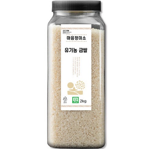 마음정미소 유기농 금쌀 백미, 2kg, 1개