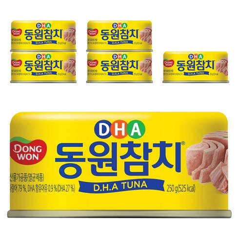 동원참치250 - 동원 DHA참치, 250g, 6개