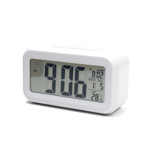 플라이토 스마트 LCD 디지털 탁상시계, 화이트
