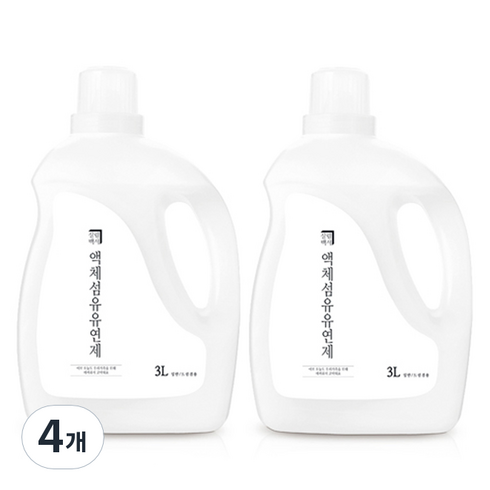 살림백서 섬유유연제 본품, 3L, 4개