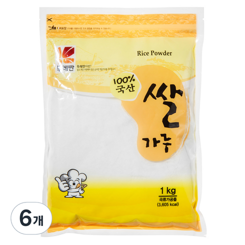 뚜레반 국내산 쌀가루, 1kg, 6개