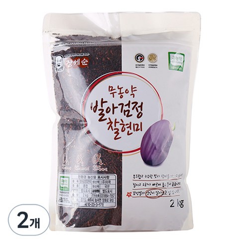 장세순 무농약 발아검정 찰현미, 2kg, 2개