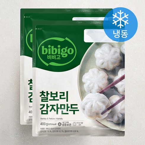 감자만두 - 비비고 찰보리 감자만두 (냉동), 400g, 2개입