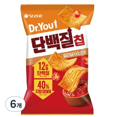 단백질칩 - 닥터유 단백질칩 칠리살사소스맛, 60g, 6개