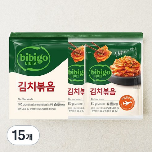 비비고김치볶음 - 비비고 김치볶음, 80g, 15개