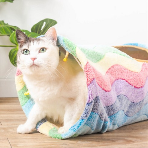 빌리네집 레인보우 고양이 터널, 혼합 색상, 1개