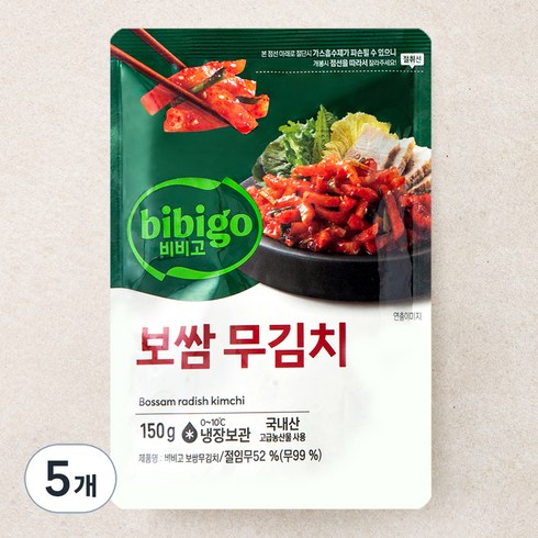 보쌈무김치 - 비비고 보쌈 무김치, 150g, 5개