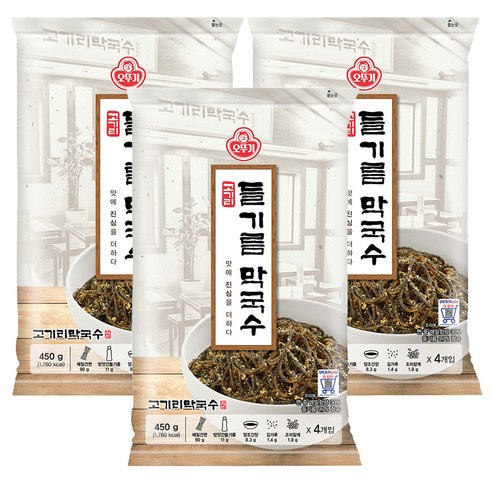 오뚜기 고기리 들기름 막국수, 450g, 3개