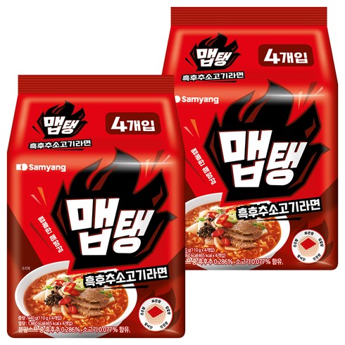 맵탱라면 - 맵탱 흑후추소고기라면 110g, 8개