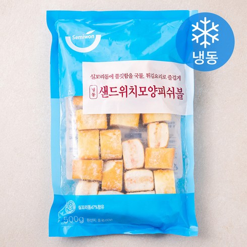 세미원 샌드위치모양 피쉬볼 (냉동), 500g, 1개