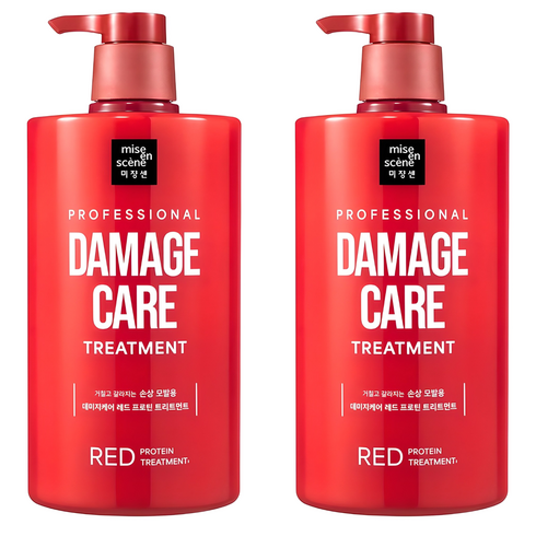 미쟝센 데미지케어 레드 프로틴 대용량 트리트먼트 손상 모발용, 1L, 2개